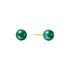 Gold Malachite Sphere Stud Earrings